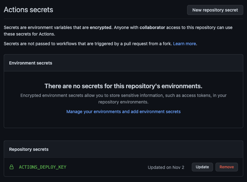 Add SSH Private Key as a Repository Secret in Your Source Repo